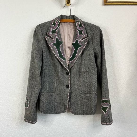 Etro Jackets & Blazers - Etro Tweed Wool Velvet Paisley Blazer